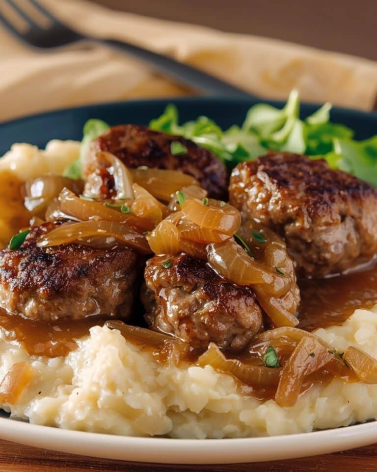 Salisbury Steak Meatballs with Rich Onion Gravy