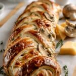 Savory Mushroom & Gruyère Puff Pastry Braid Recipe