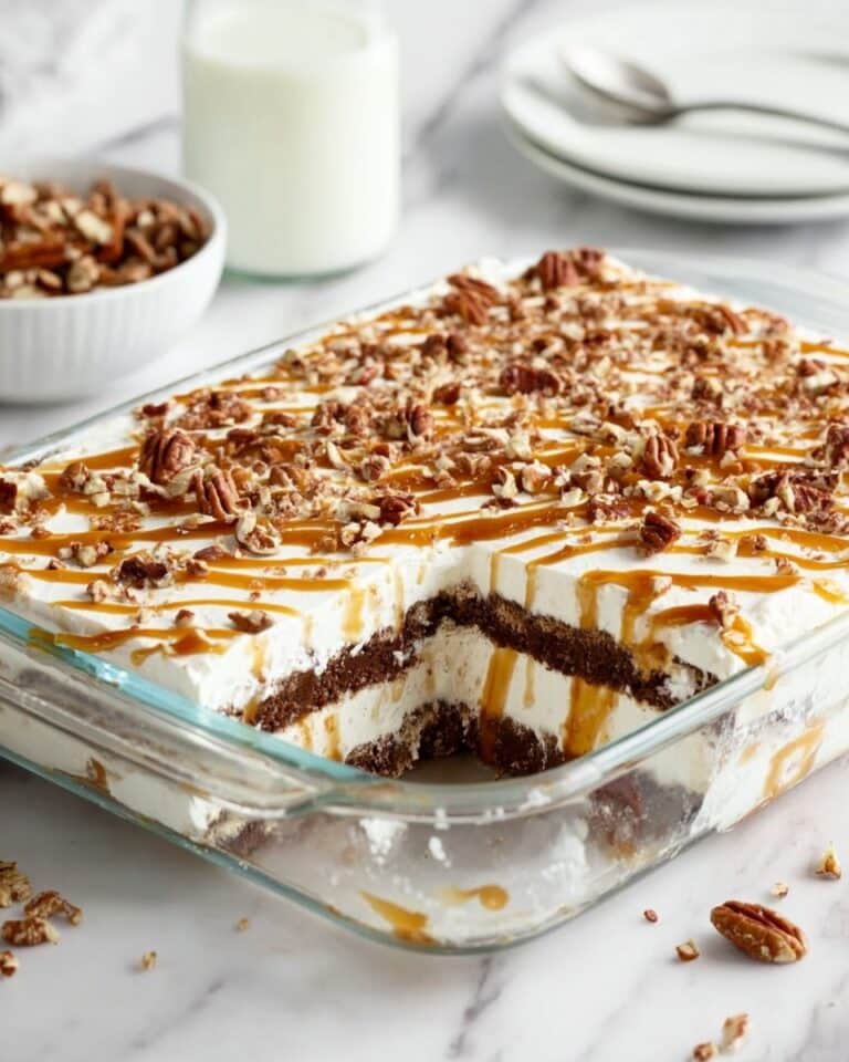 Caramel Pecan Ice Cream Sandwich Cake Recipe