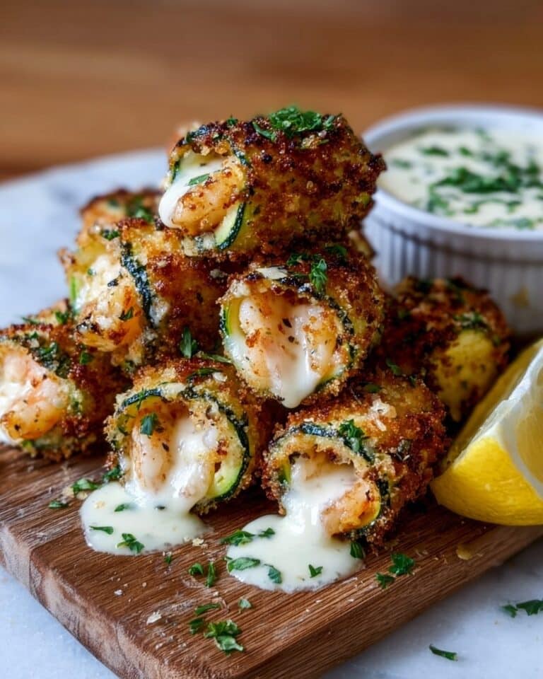 Crispy Cheesy Zucchini Wrapped Shrimp Bites Recipe