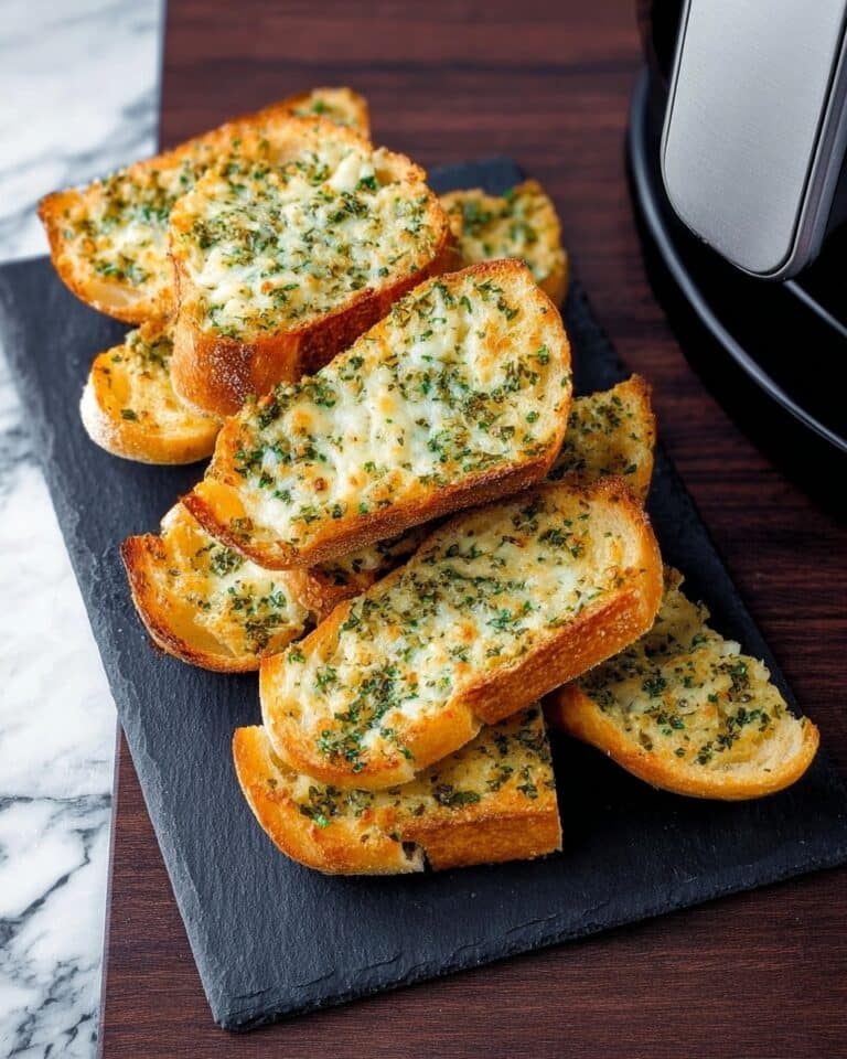 4-Minute Cheesy Air Fryer Garlic Bread Recipe