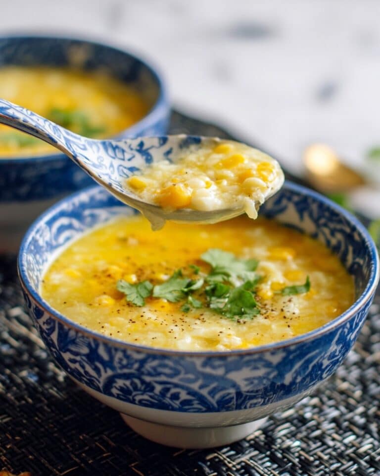 Quick Chicken Corn Soup with Egg Ribbons Recipe