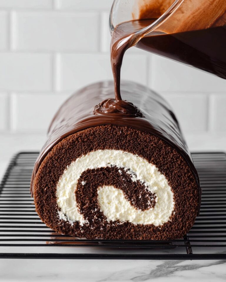 Soft Chocolate Swiss Roll Cake with Chantilly Cream and Chocolate Ganache Recipe