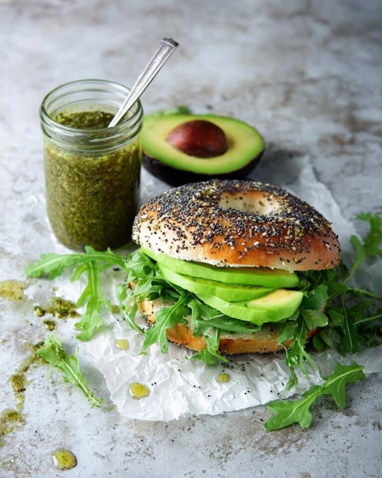 Egg, Avocado, and Pesto Bagel Sandwich Recipe