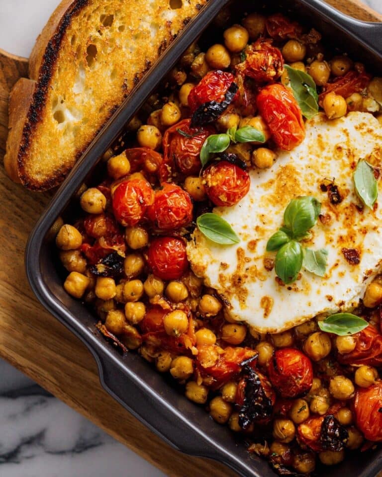 Baked Chickpeas with Tomatoes and Feta Recipe