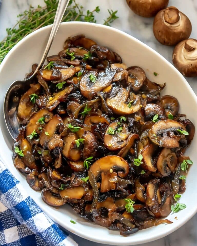 Sautéed Mushrooms and Onions with Red Wine and Thyme Recipe