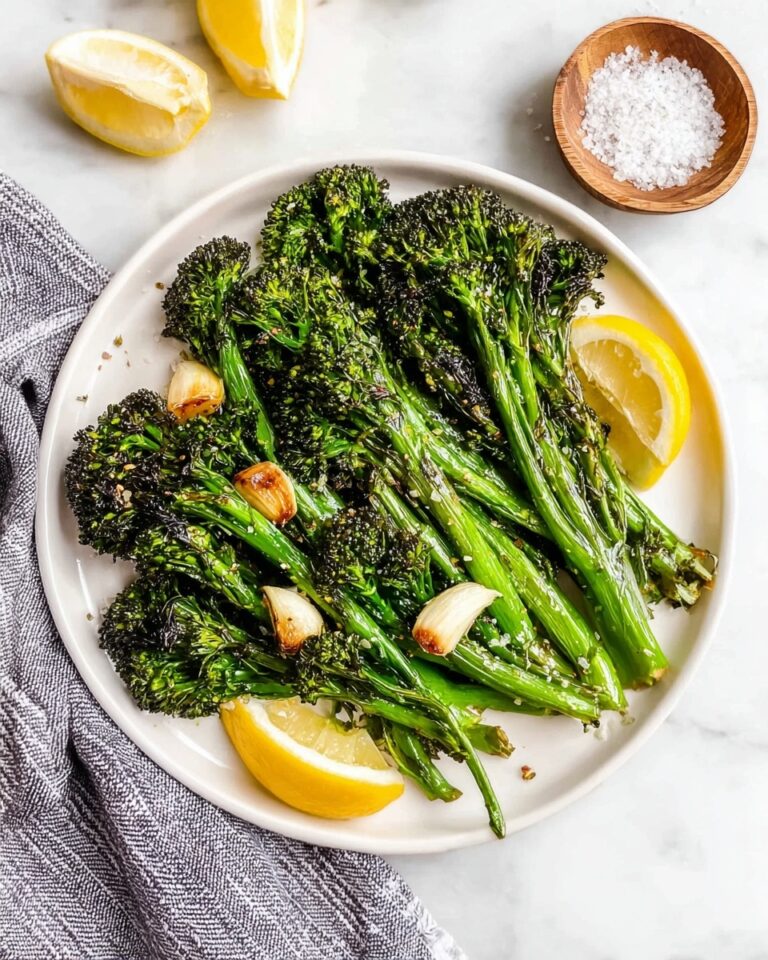 Roasted Broccolini with Garlic Parmesan and Lemon Recipe