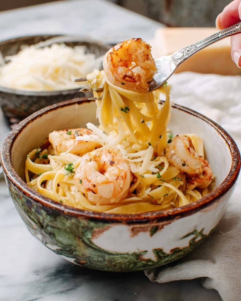 Shrimp Fettuccine for One Recipe