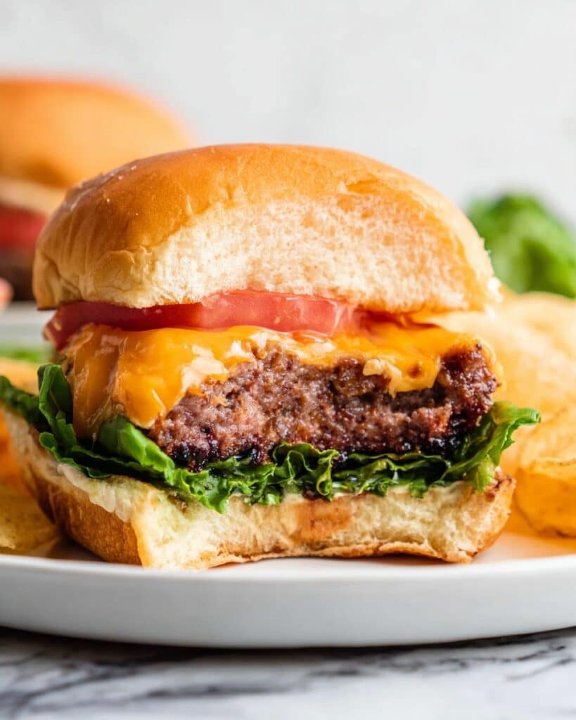 Baked Hamburgers with Cheddar Cheese Recipe