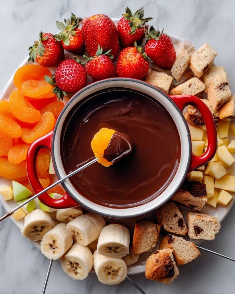 Chocolate Fondue with Fresh Fruit and Dips Recipe