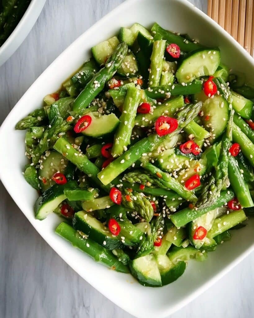Spring Asparagus Salad with Tangy Avocado Lemon Vinaigrette Recipe