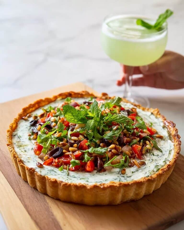 Mediterranean Potato Crust Tart with Vegan Tzatziki Recipe