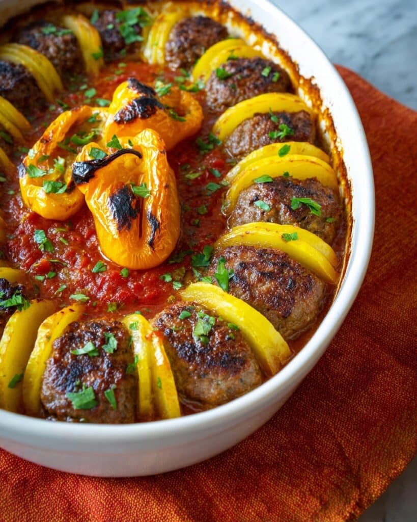 Baked Meatballs and Potatoes Recipe