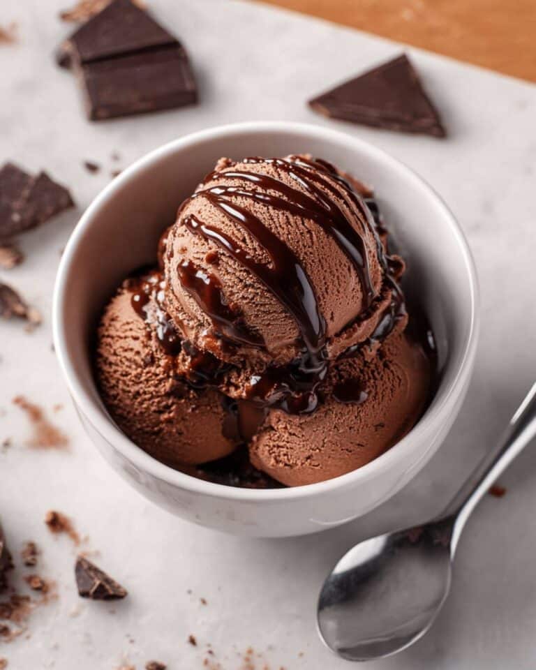Homemade Chocolate Ice Cream with Fudge Swirl Recipe