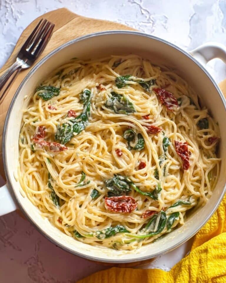 Creamy Tuscan Pasta with Sun-Dried Tomatoes and Spinach Recipe