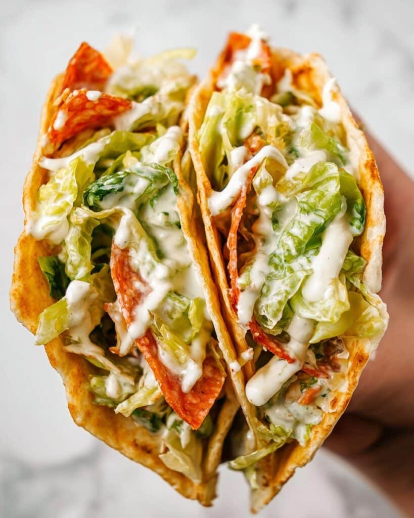 Pepperoni Pizza Caesar Wraps Recipe