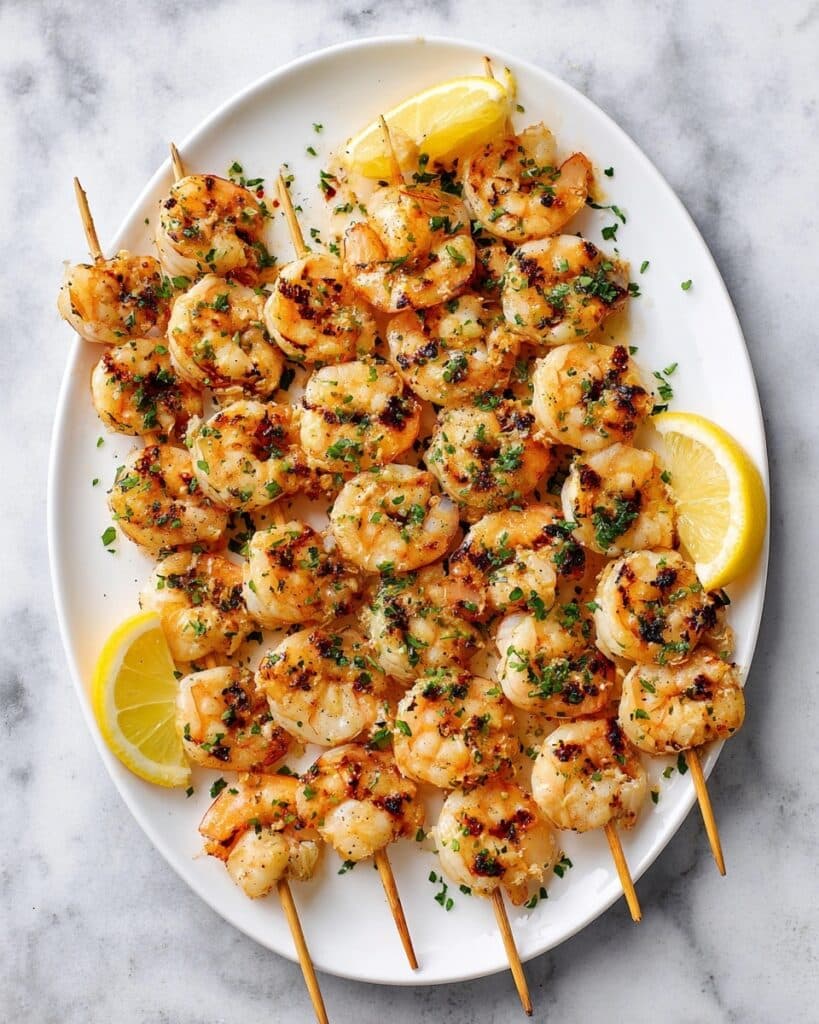 Lemon-Garlic Shrimp Skewers Recipe