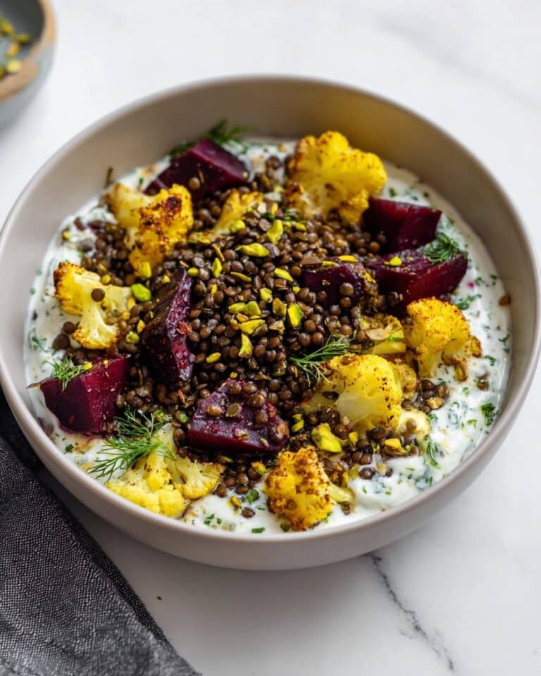 Roasted Cauliflower Bowl with Tzatziki & Crispy Lentils Recipe