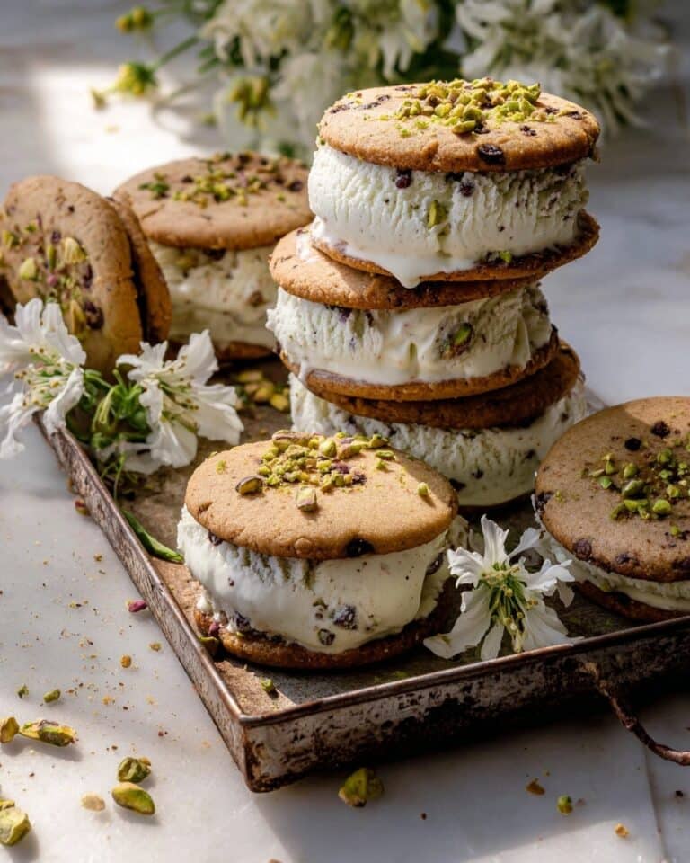 Pistachio Cookie Ice Cream Sandwiches Recipe