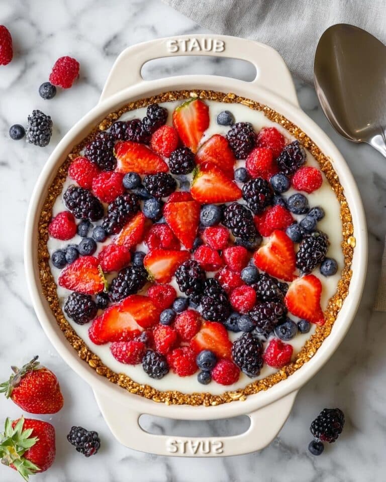 Yogurt Pie with Date-Nut Crust and Mixed Berries Recipe