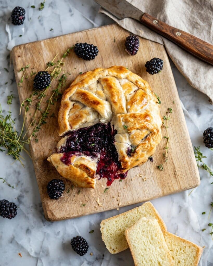 Blackberry Thyme Baked Brie En Croute Recipe