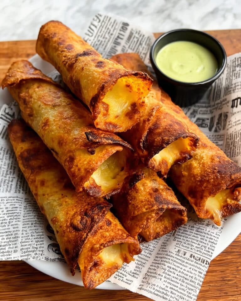 Crispy Cheesy Beef Cones with Avocado Sauce Recipe