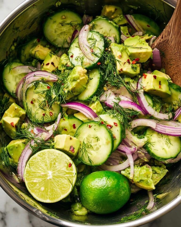 Fresh Avocado Salad with Lime, Cucumber, and Herbs Recipe