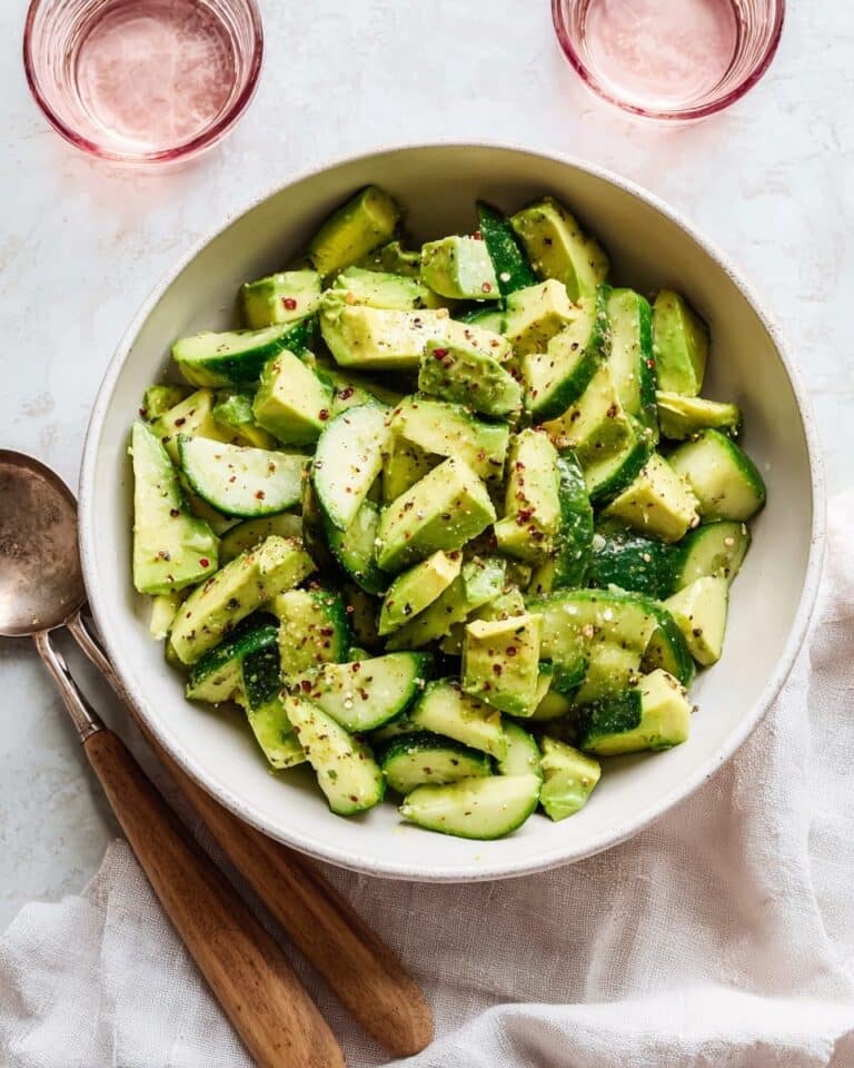 Refreshing Cucumber and Avocado Salad with Lemon Vinaigrette Recipe
