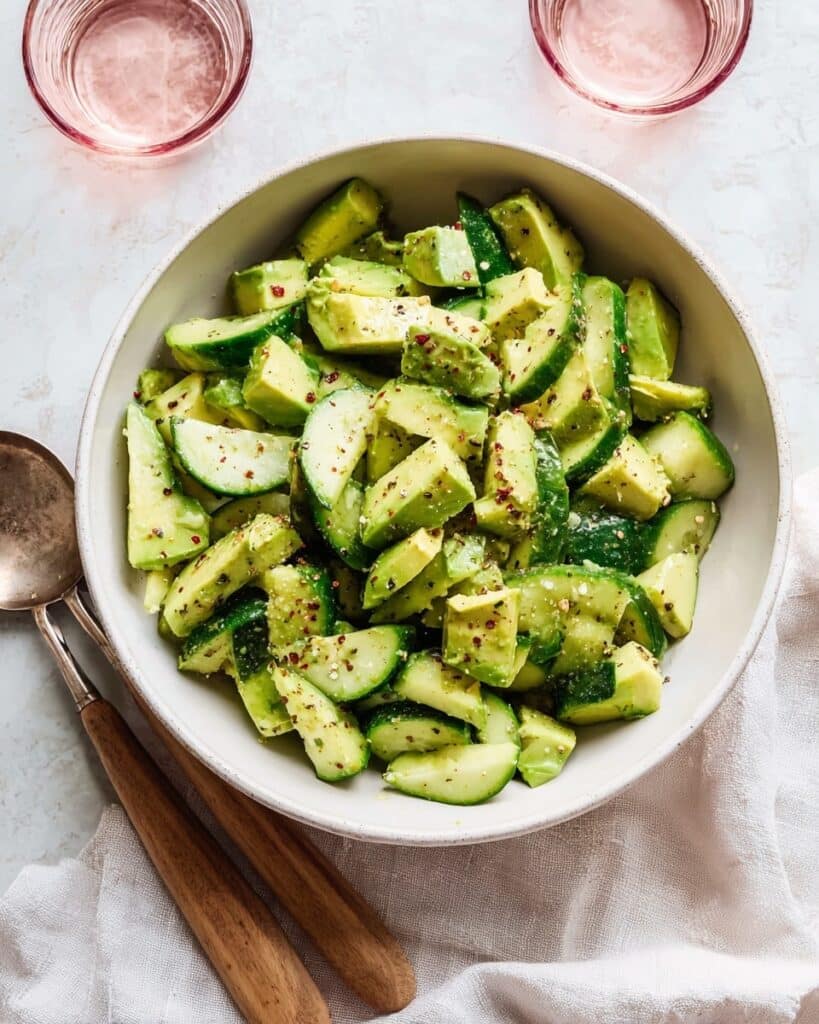 Refreshing Cucumber and Avocado Salad with Lemon Vinaigrette Recipe