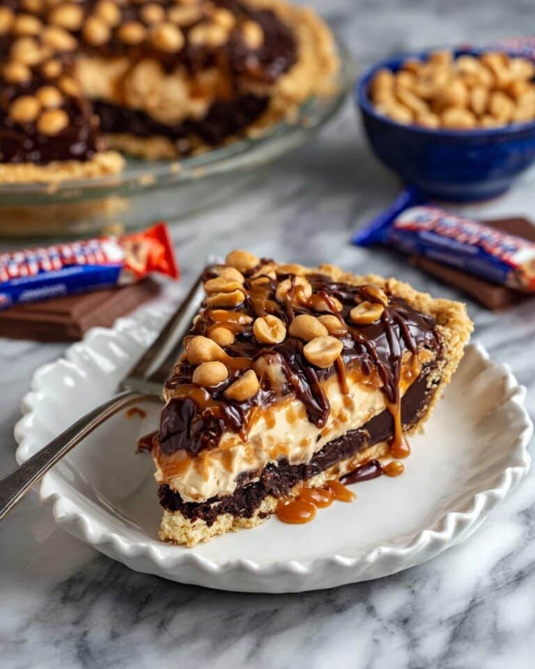 Snickers Peanut Butter Brownie Pie Recipe