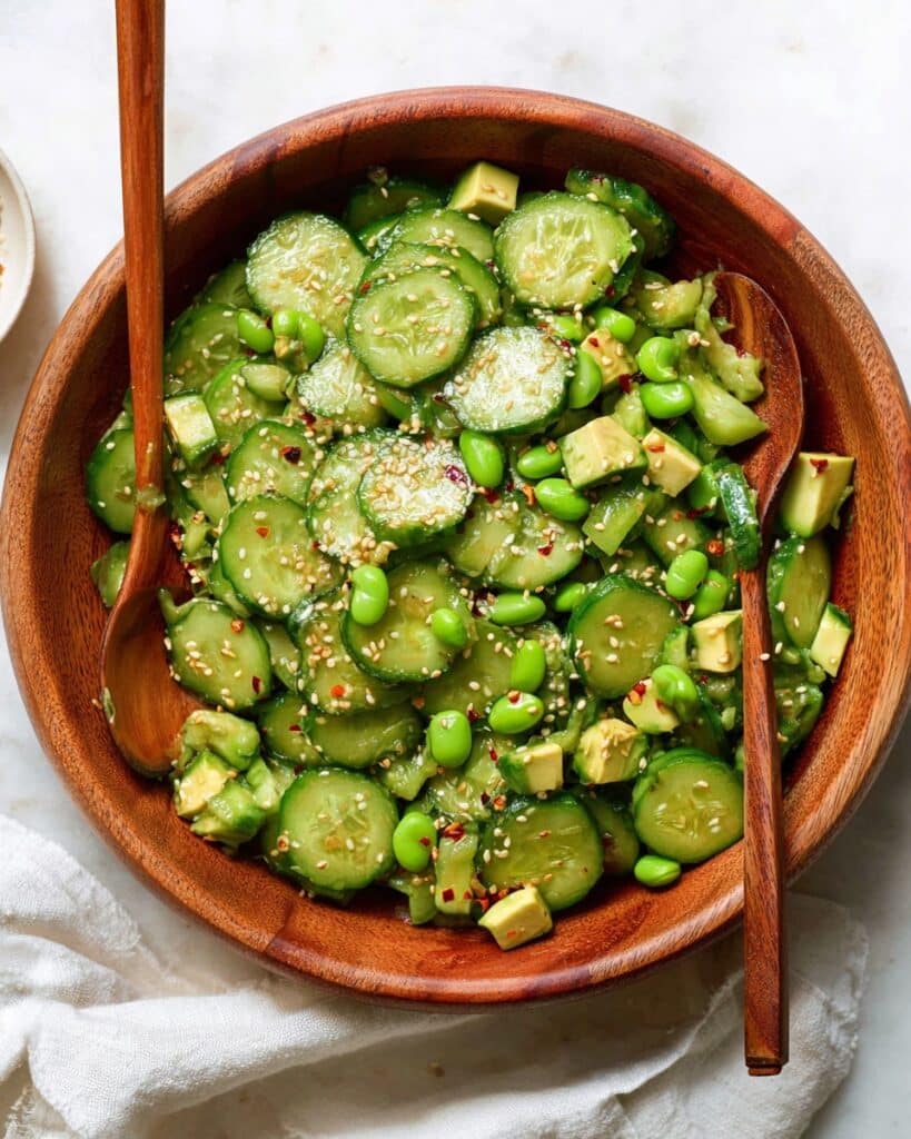 Cucumber Edamame Salad with Sesame-Ginger Dressing Recipe