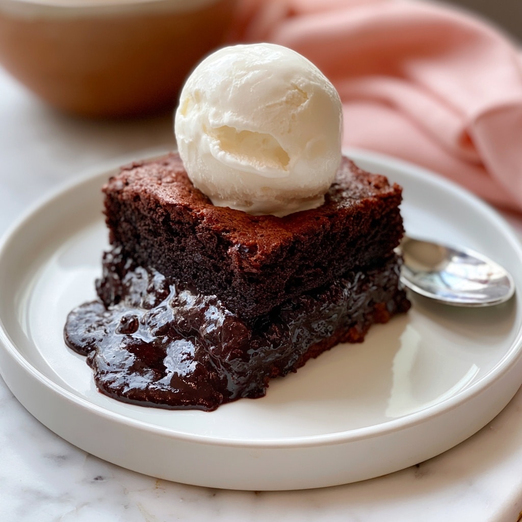 Warm Chocolate Cobbler with Caramel and Coffee Recipe