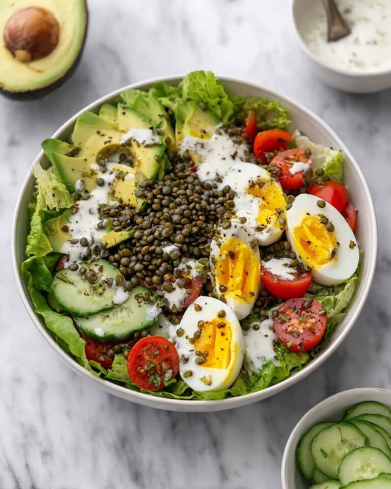 Vegetarian Cobb Salad with Crispy Lentils Recipe