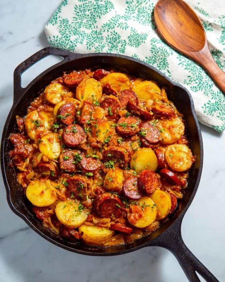 Saucy One-Pan Sausage and Potatoes Recipe