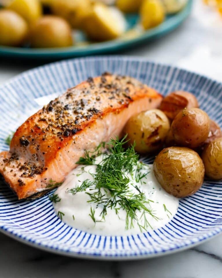 Grilled Salmon with Lemon Dill Sauce Recipe