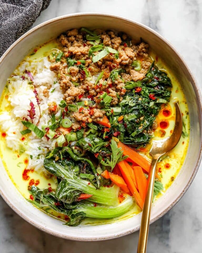 Ginger Coconut Ground Chicken Broth Bowl Recipe