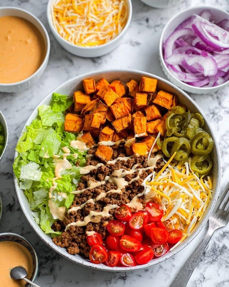Ground Beef & Sweet Potato Burger Bowl Recipe
