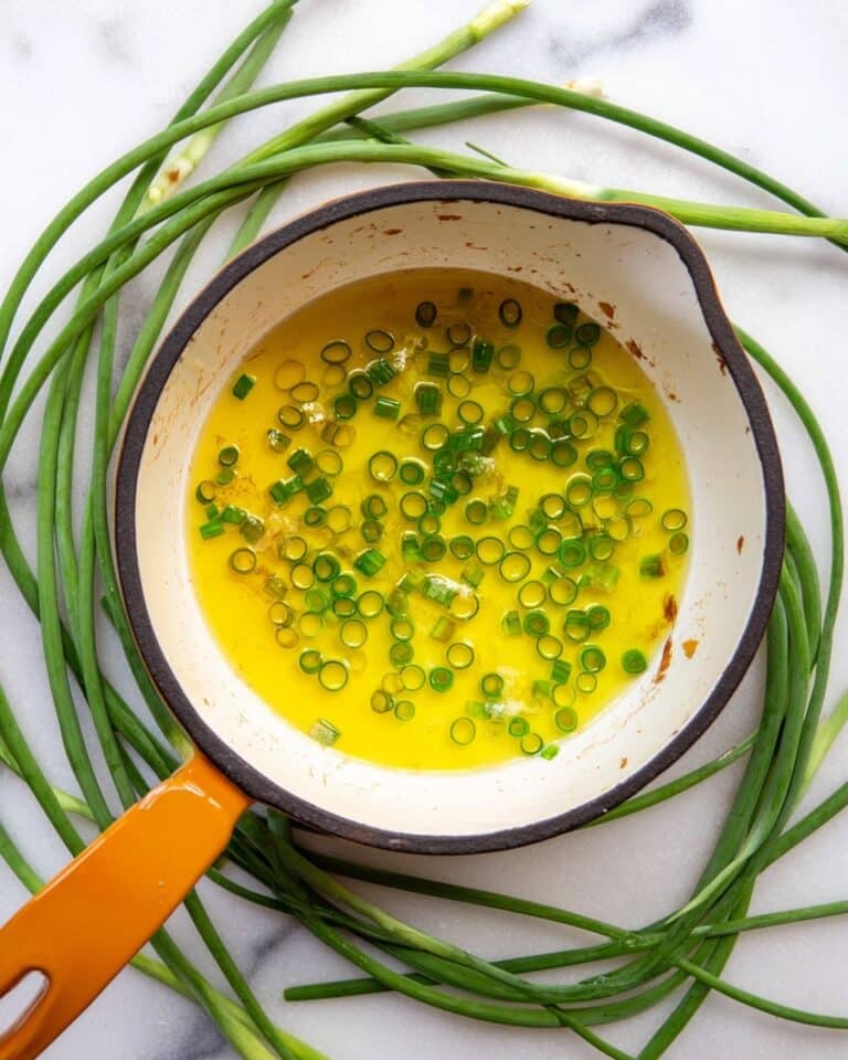 Browned Butter with Garlic Scapes over Local Mixed Veggies Recipe