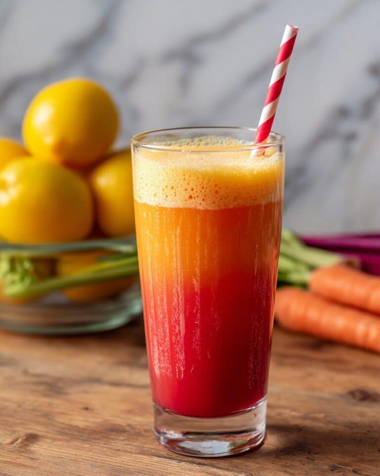 Easy Red Rocket Juice with Beet, Carrot, Celery, and Orange Recipe
