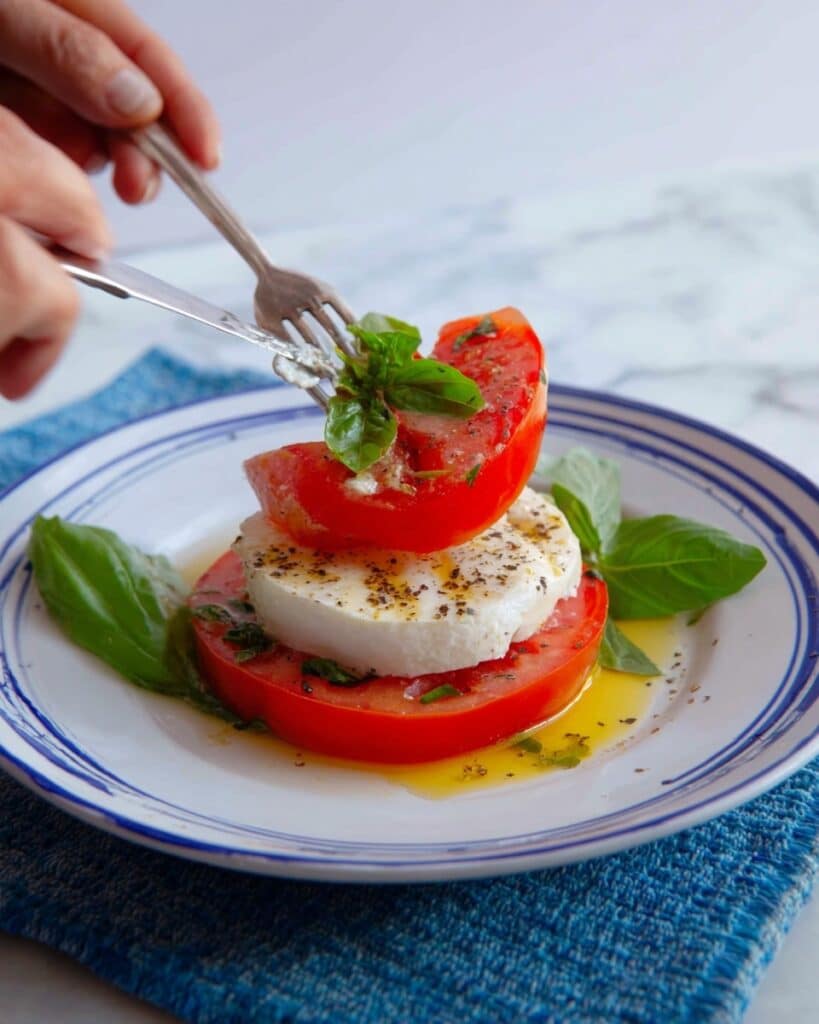 Classic Caprese Salad with Heirloom Tomatoes, Fresh Mozzarella, and Basil Recipe