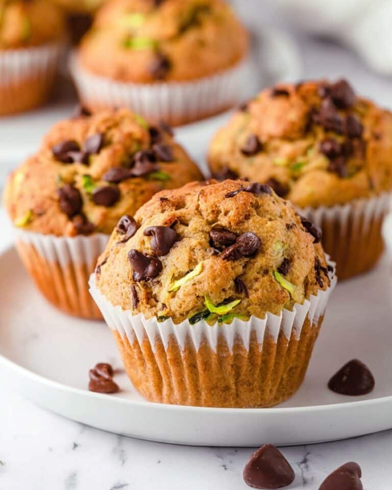 One Bowl Healthy Zucchini Chocolate Chip Muffins Recipe