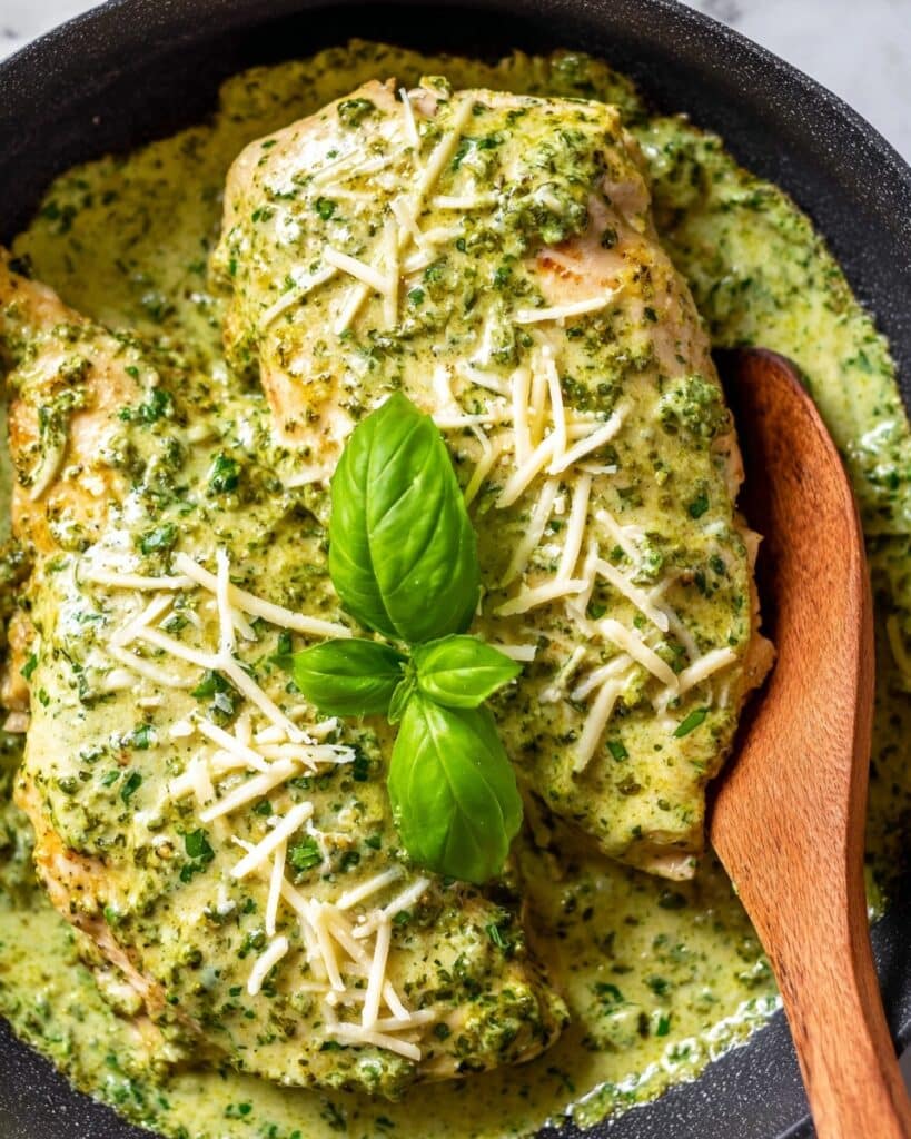 Pesto Chicken in Creamy Parmesan Sauce Recipe