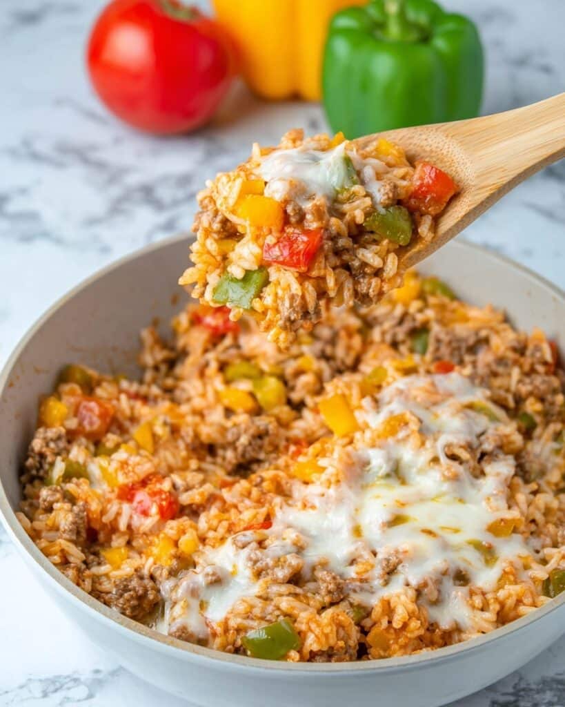 Cheesy Unstuffed Pepper Skillet Recipe