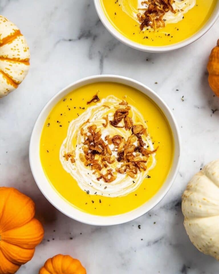 Creamy Curried Pumpkin Soup with Caramelized Onions Recipe