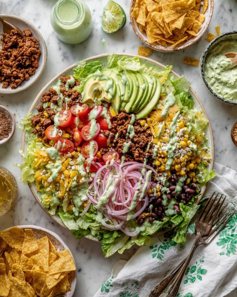 No-Cook Walnut Taco Salad with Veggie Toppings Recipe