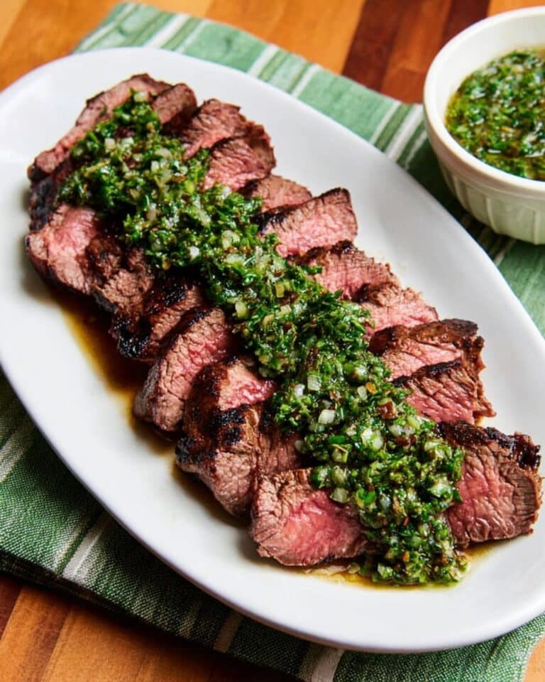 Grilled Flat Iron Steak with Chimichurri Sauce Recipe